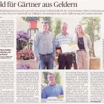 Zeitungsartikel "Gold für Gärtner aus Geldern"
